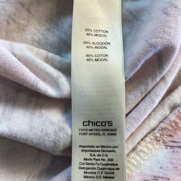Chico's Pink/Grey and White Abstract Patterned Blouse Sz 3 - Picture 5 of 12